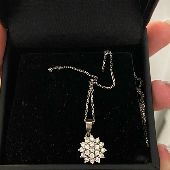 Sterling Silver Cubic Zirconia Necklace - Picture 1 of 2